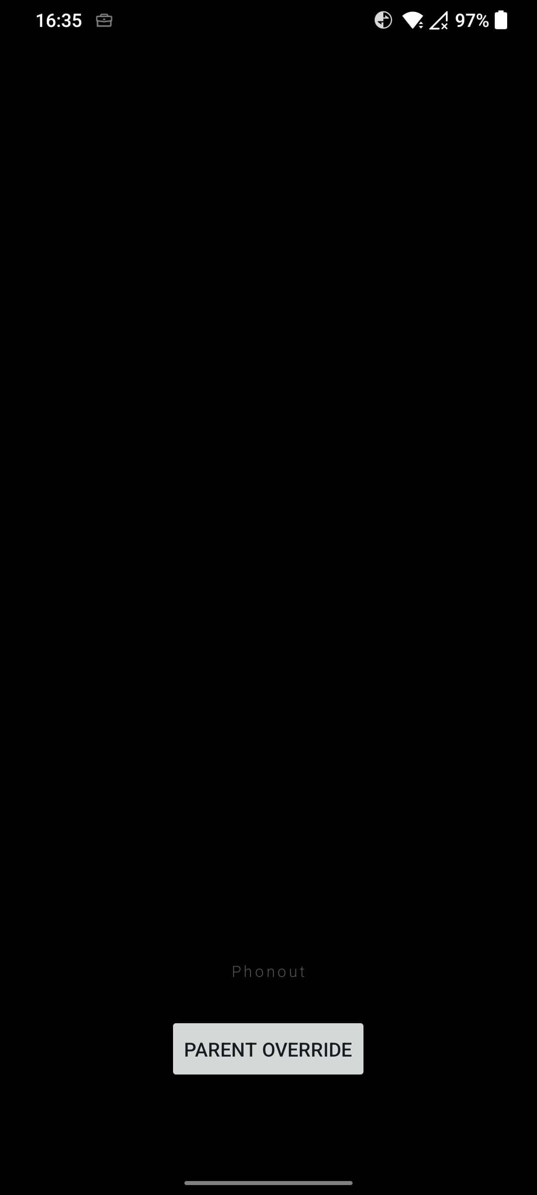 Full screen lock overlay with parent override option